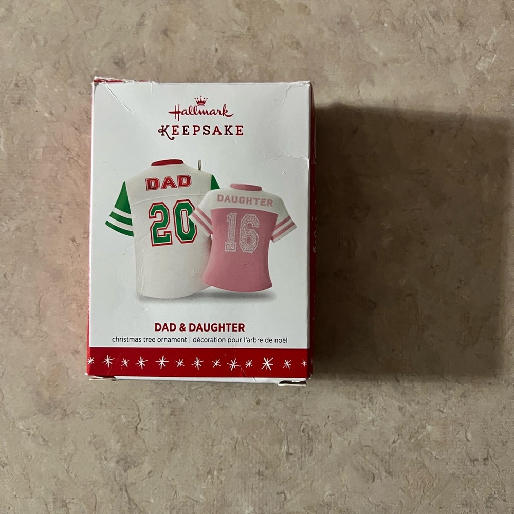 Hallmark Keepsake Dad & Daughter Ornament Set - Green and Pink